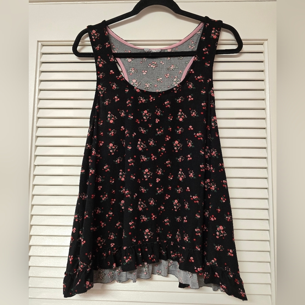 Kathryn - (Plus-Size) Floral Sleeveless Racerback Top